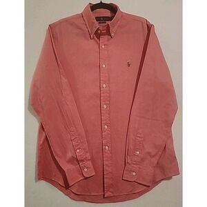 Polo Ralph Lauren Chambray Oxford Shirt Men's Largr Pink Flesh Pony Long Sleeve